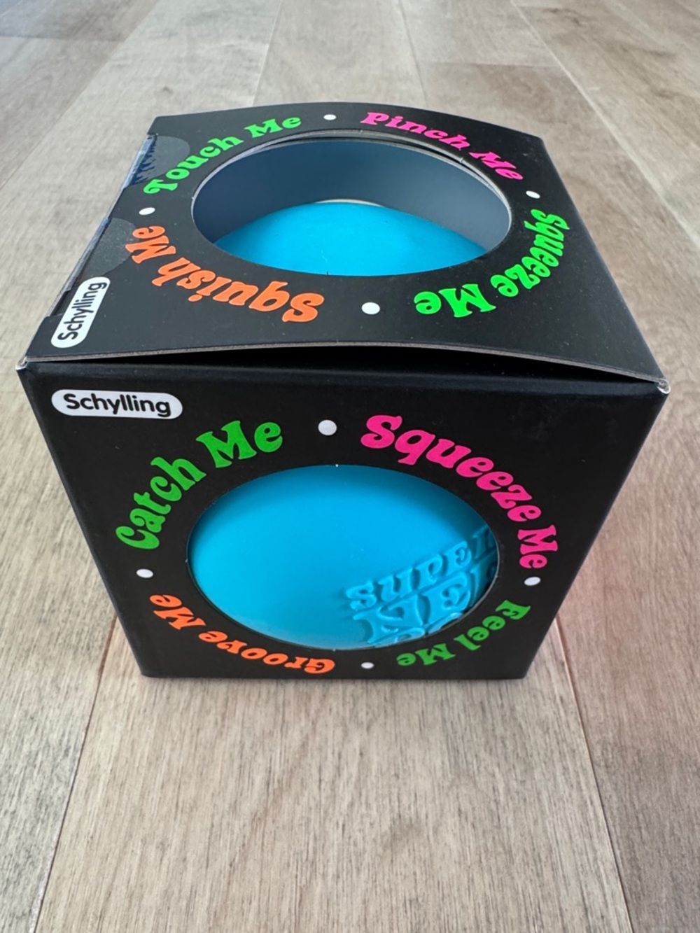 The groovy globe super Needoh in bright blue - Kids Squeeze Ball Toy
